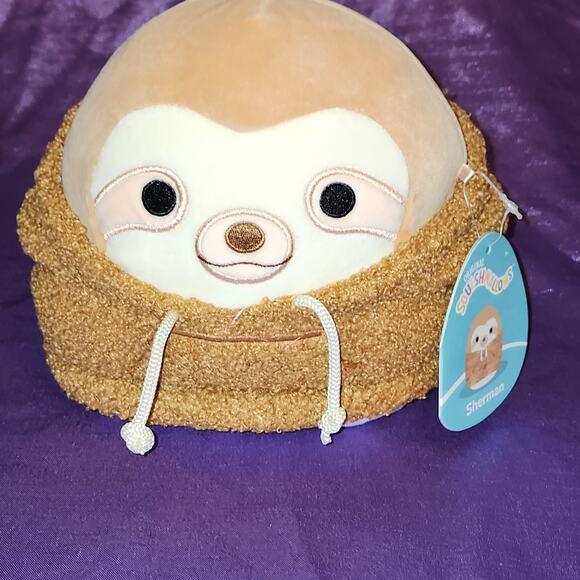 BLACK FRIDAY SALE Squishmallows Plush Sherpa Hoodie series, Sherman Sloth, NWT - Picture 13 of 13